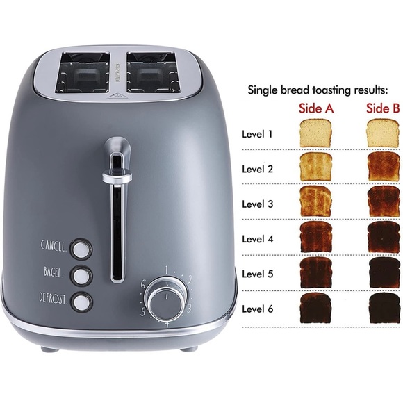 Rae Dunn Retro Rounded Bread Toaster, Wide Slot with 6 Browning Levels - Picture 2 of 6